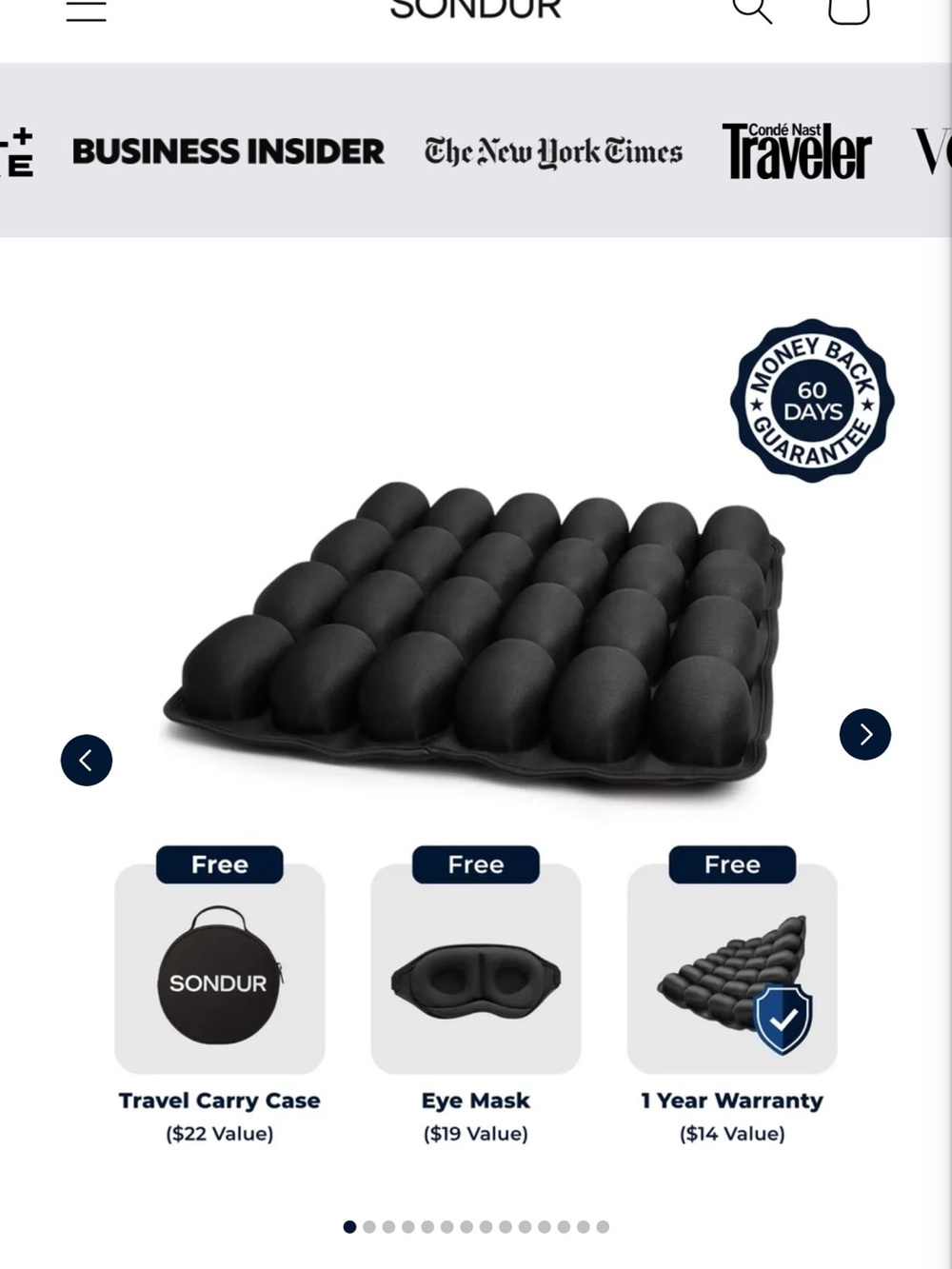 New with tags. Black Inflatable Air Cushion Seat Pad - Portable Comfort